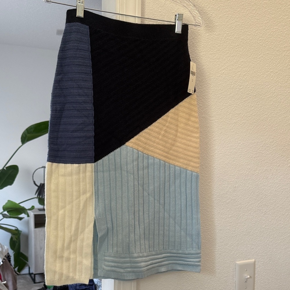 Anthropologie Multicolor Patchwork Midi Skirt